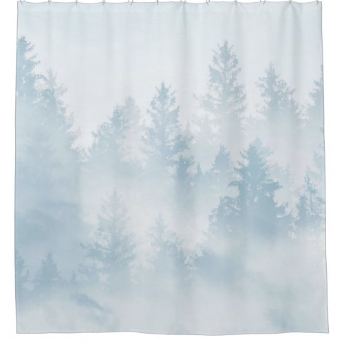 Soft Blue Forest Dream 1 decor art Shower Curtain