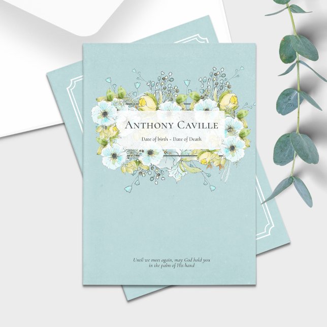 Soft Blue Funeral Program - Funeral Order Service (Funeral Program Funeral Order of Service)