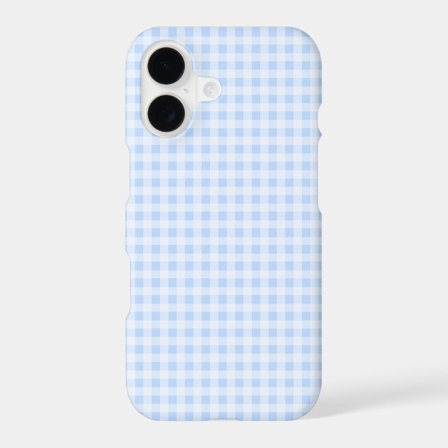 Soft Blue Gingham Plaid Iphone Case (Back)