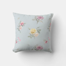 Soft Blue Gray Rose Watercolor Floral