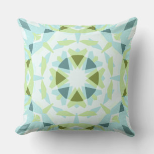 Soft Blue Green Magic Star Summer Baby Nursery Throw Pillow
