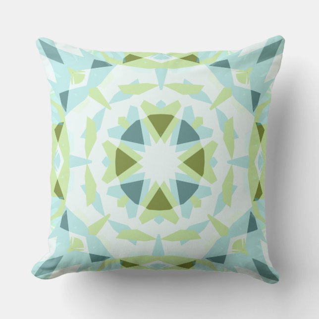Soft Blue Green Magic Star Summer Baby Nursery Throw Pillow (Front)
