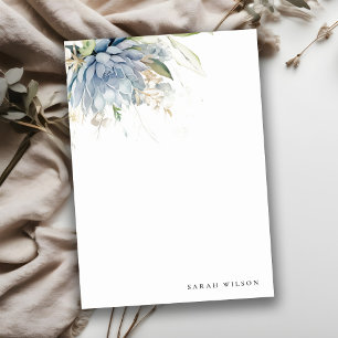 Soft Blue Green Succulent Floral Botanical Wedding Note Card
