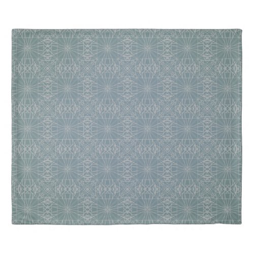 Soft Blue Grey Geometric Patterns Duvet Cover