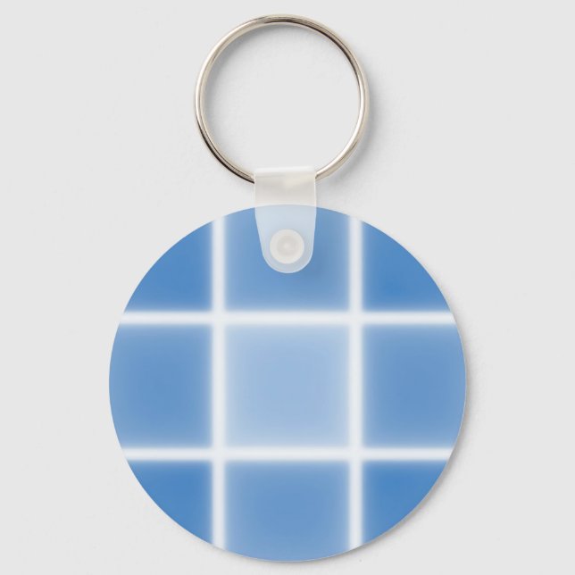 Soft Blue Grid Tile Pattern Keychain (Front)