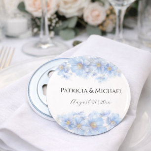 Soft Blue Himalayan Poppy Flower Garden Wedding  Bottle Opener