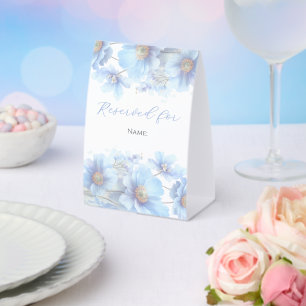 Soft Blue Himalayan Poppy Flower Garden Wedding Paper Table Tent