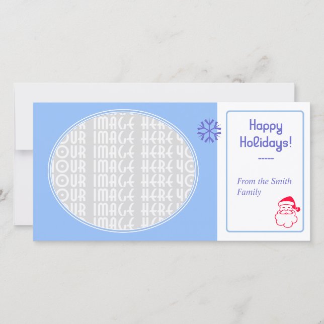 Soft Blue Holiday Card (Front)
