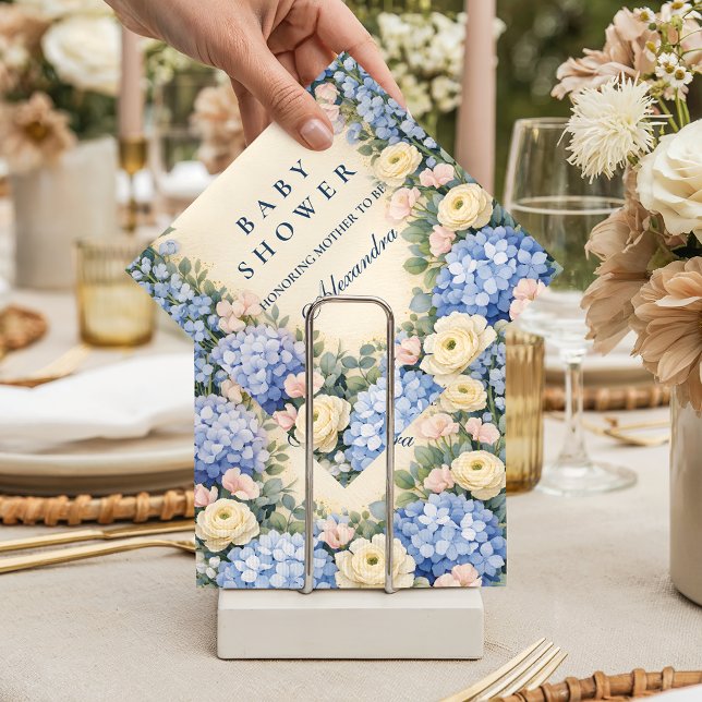 Soft Blue Hydrangea Elegance Baby Shower Napkins (Creator Uploaded)