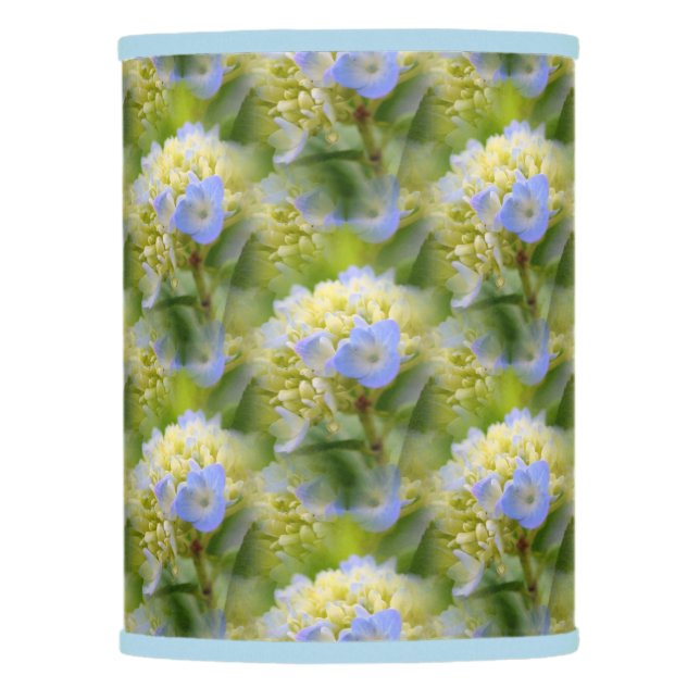 Soft Blue Hydrangea Flower Nature Pattern      Lamp Shade (Front)