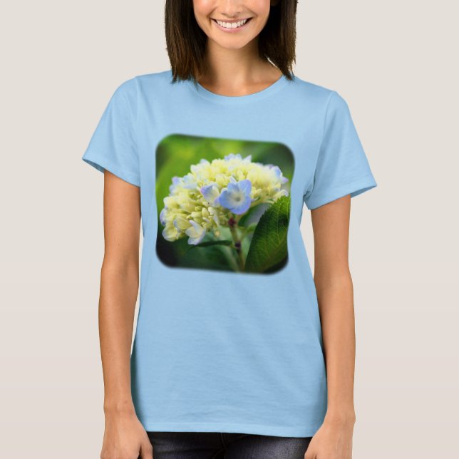 Soft Blue Hydrangea Flower Nature  T-Shirt (Front)