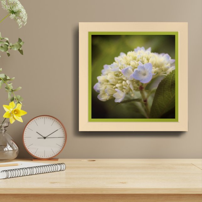 Soft Blue Hydrangea Flower Tinted Framed Art (Table Top)
