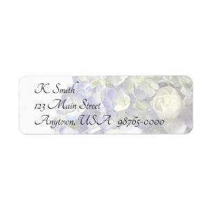 Soft blue hydrangea personalizable label
