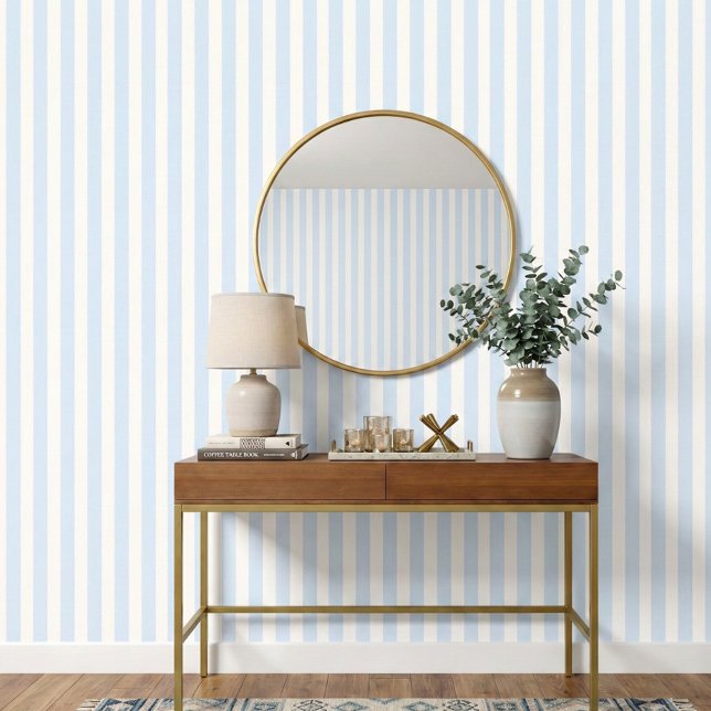 Soft Blue Ivory Stripes Minimalist Wallpaper (Creator Uploaded)