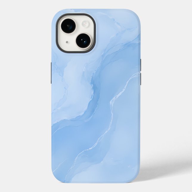 Soft Blue Marble Abstract Pattern Case-Mate iPhone Case (Back)