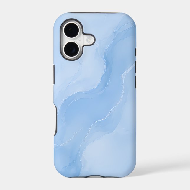 Soft Blue Marble Abstract Pattern Case-Mate iPhone Case (Back)