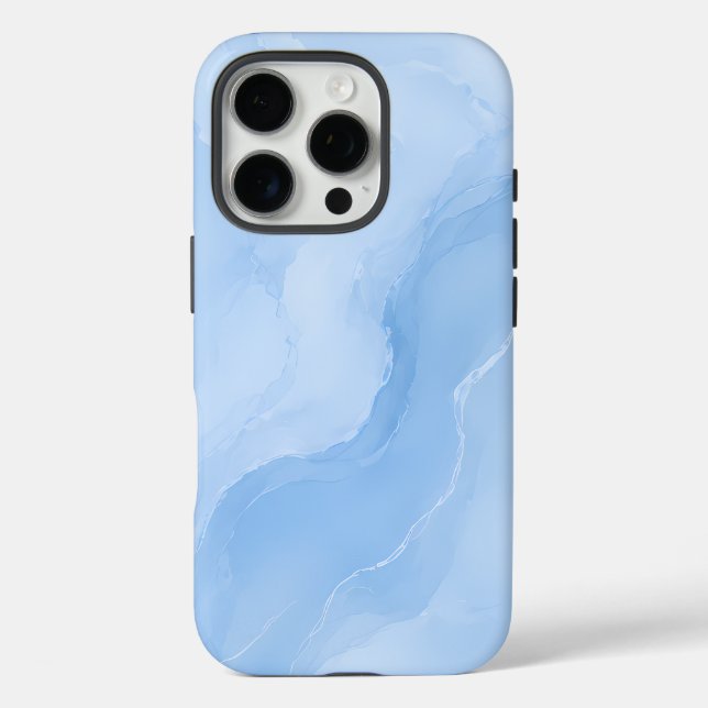 Soft Blue Marble Abstract Pattern Case-Mate iPhone Case (Back)