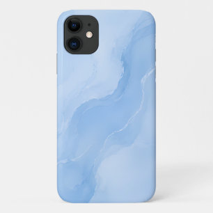 Soft Blue Marble Abstract Pattern iPhone 11 Case