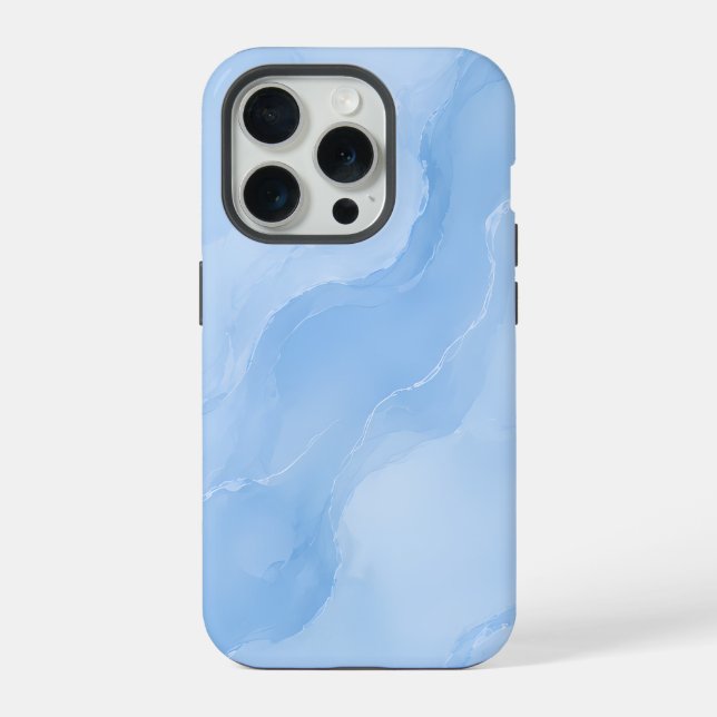 Soft Blue Marble Abstract Pattern Iphone Case (Back)