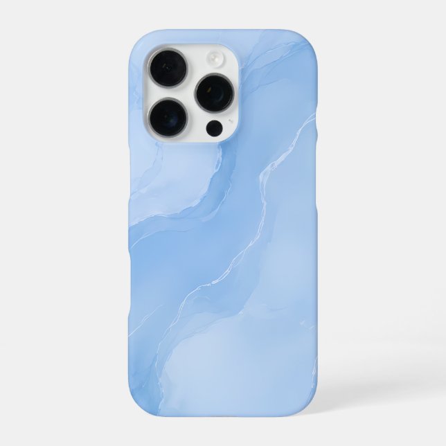 Soft Blue Marble Abstract Pattern iPhone Case (Back)