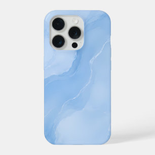 Soft Blue Marble Abstract Pattern iPhone 15 Pro Case