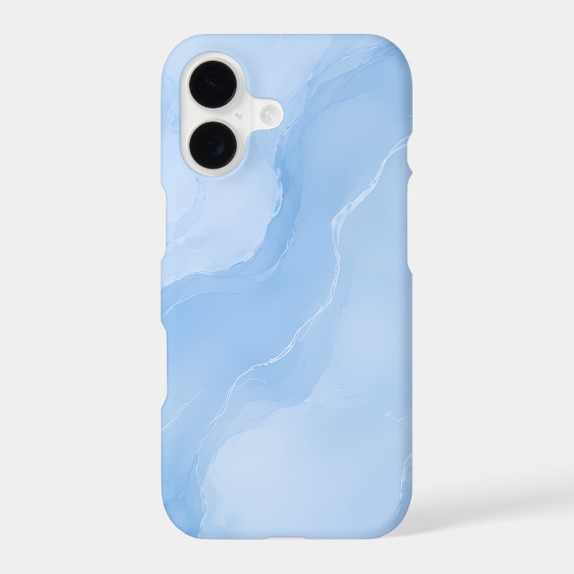 Soft Blue Marble Abstract Pattern iPhone Case (Back)