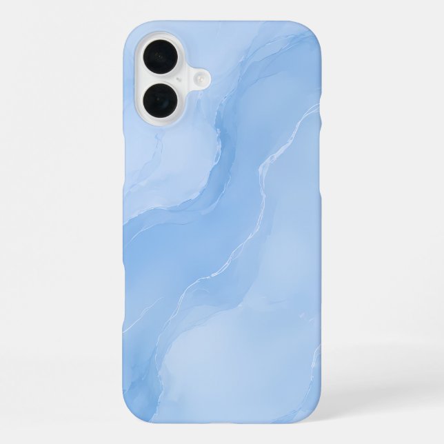 Soft Blue Marble Abstract Pattern iPhone Case (Back)
