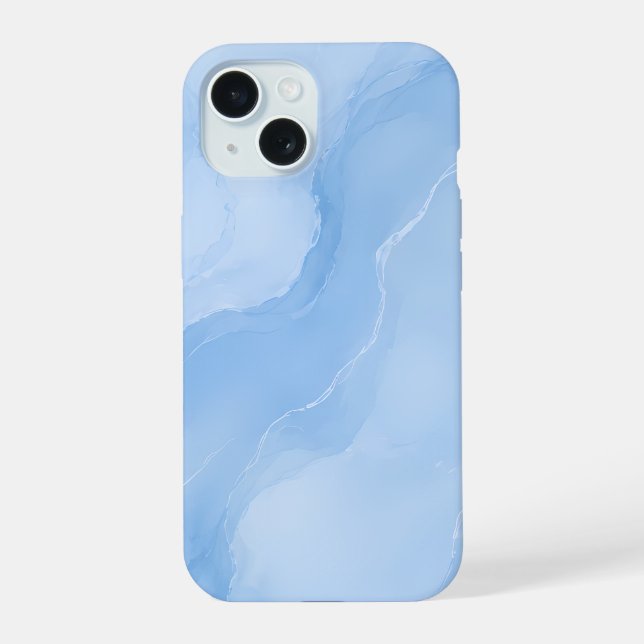Soft Blue Marble Abstract Pattern Iphone Case (Back)