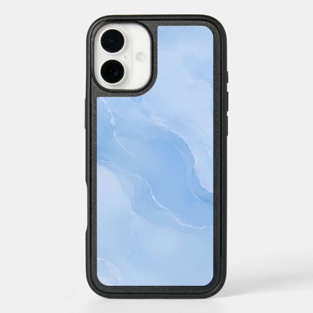 Soft Blue Marble Abstract Pattern Otterbox iPhone Case (Back)