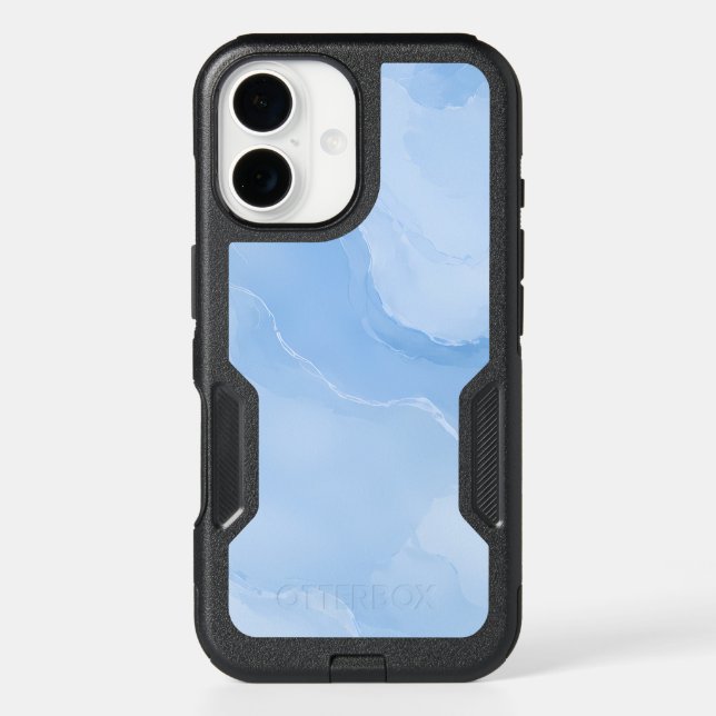 Soft Blue Marble Abstract Pattern Otterbox iPhone Case (Back)