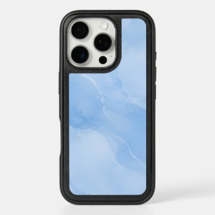 Soft Blue Marble Abstract Pattern iPhone 16 Pro Case