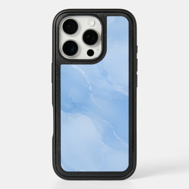 Soft Blue Marble Abstract Pattern Otterbox iPhone Case (Back)