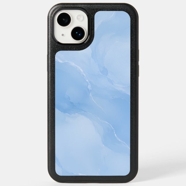 Soft Blue Marble Abstract Pattern Otterbox iPhone Case (Back)