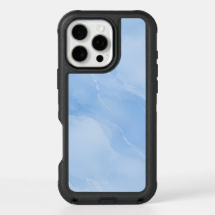 Soft Blue Marble Abstract Pattern iPhone 16 Pro Max Case