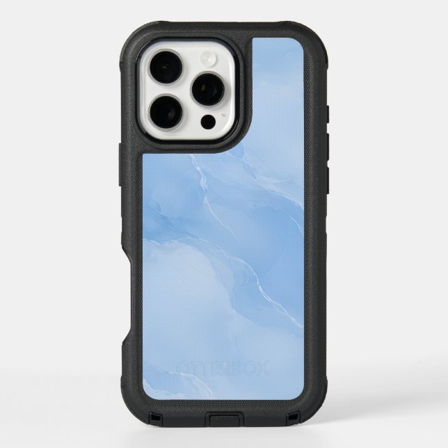 Soft Blue Marble Abstract Pattern Otterbox iPhone Case (Back)