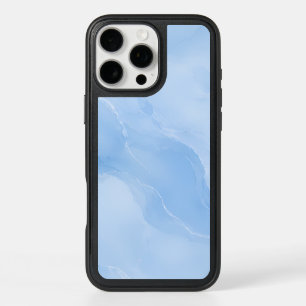 Soft Blue Marble Abstract Pattern iPhone 16 Pro Max Case