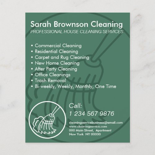 Soft Blue Minimal Home Cleaning House Keeper Flyer
