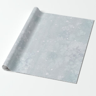 Soft Blue Modern Watercolor Abstract Snow Wrapping Paper
