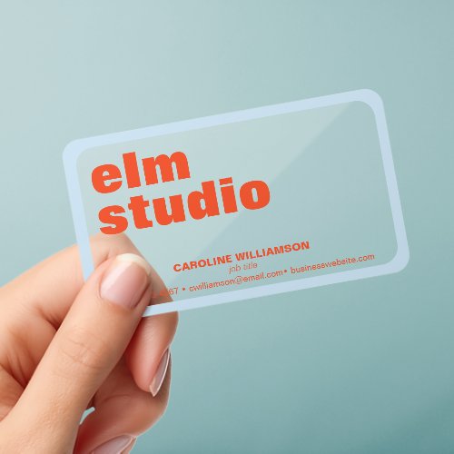 Soft Blue Orange Bold Colorful Clear Modern Business Cards