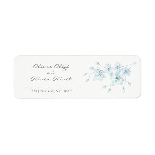 Soft Blue Orchid Return Address Label