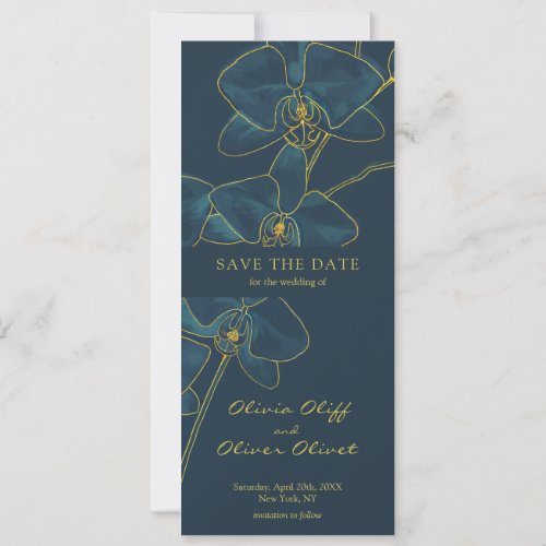 Soft Blue Orchid Save the Date Invitation