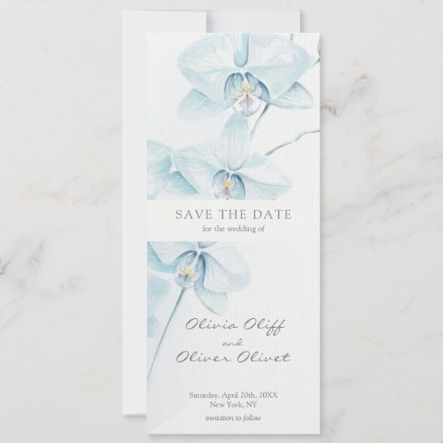 Soft Blue Orchid Save the Date Invitation