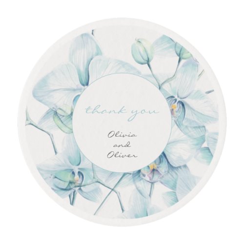 Soft Blue Orchid Wedding Edible Frosting Rounds