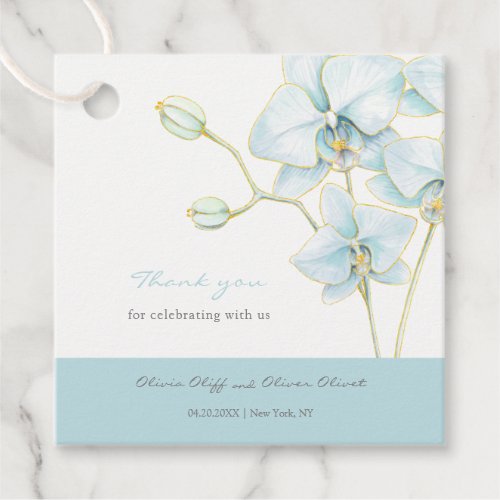 Soft Blue Orchid Wedding Favor Tags