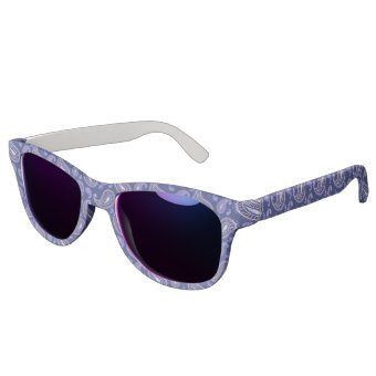 Soft Blue Paisley Custom Sunglasses | Zazzle