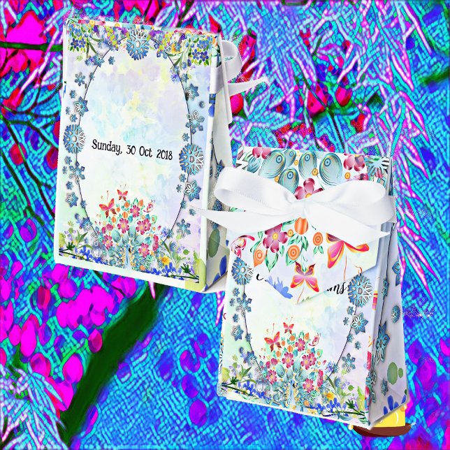 Soft Blue Pastel Purple Hydrangea Oval Birthday li Favor Boxes (Soft Blue Pastel Hydrangea Purple Floral Birthday Favor Box)