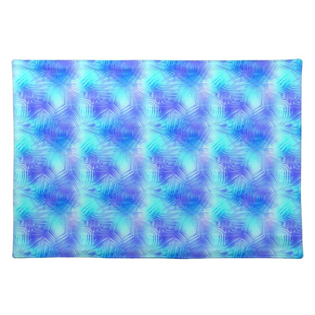 Soft Blue Patterned Glass Cloth Placemat (Front)