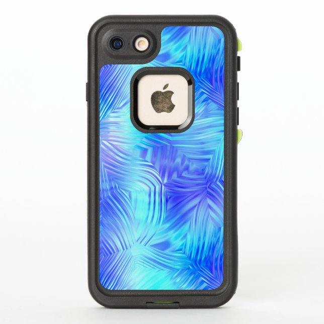 Soft Blue Patterned Glass LifeProof iPhone Case (Back)