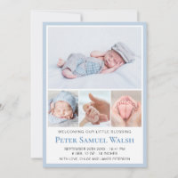 Soft Blue Photo Welcoming Newborn Baby Boy Birth
