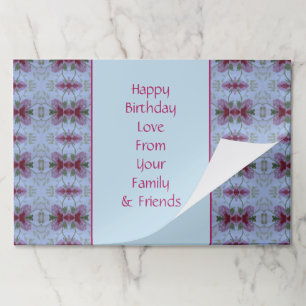 Soft Blue Pink Floral paper Place Mat